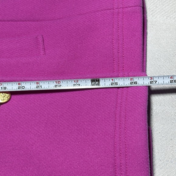 J Crew Majesty Peacoat Womens 4 Pink Stadium Cloth Wool Gold Double Breasted - Picture 10 of 15